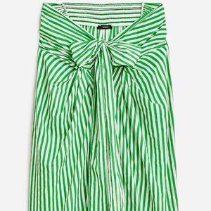 J Crew Green Striped Sarong NWT